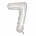 Large Silver Number Balloon for Birthday Party 102cm - 7 silver