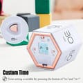 Hexagonal flip-timer with silent and alarm functions. Easy to use. Pomodoro timer and class timer - white.