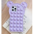 Miniatyrbild 6 av 7: iPhone 11 / iPhone XR Skal - Pop-it Fidget Multicolor Nalle Björn Lila