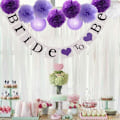 Miniatyrbild 5 av 5: 16 st silkespappersblommor boll pom poms blandade papperslyktor hantverksset för lavendel lila tema födelsedagsfest dekor baby shower dekor brud