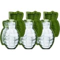3-pack 3D Granat Isbitsform, Grön Silikon Handgranatformad Isbollsbricka för Whisky, Nyhet Ismaskin Present för Män och Mi