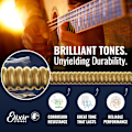 Miniatyrbild 5 av 7: Elixir Acoustic Guitar Strings Nanoweb Phosphor Bronze Light 16052