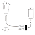 Miniatyrbild 3 av 3: Lightning Splitter - Dual Ingång 2-in-1 iPhone Vit