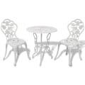 Miniatyrbild 1 av 9: vidaXL Bistroset tre delar gjuten aluminium vit Vit