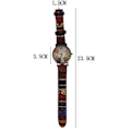 Miniatyrbild 3 av 3: Kvinnor Retro Bohemian Boho Hippie Klocka Dam Mjuk Flätad Flerfärgad Regnbågsmönster Vävd Rem Armbandsur [LGL] Red Red
