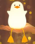 Cute Duck Lamp, Soft Duck Lamp, Dimmable Silicone Night Light for Kids Room, Rechargeable LED Bedside Lamp with 20-Minute Timer and Touch Control.
