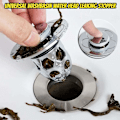 Miniatyrbild 2 av 5: (Silver) Universal Handfatshuvud Läckskydd, Badrumshandfat Pop-Up Krom Plugg, Handfat Pop-Up Avloppssil