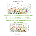 Miniatyrbild 2 av 6: Väggtatuering trädgård blommor väggdekal färgglada blommor fjärilar väggdekal sovrum vardagsrum soffa bakgrund väggdekoration