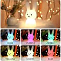 Miniatyrbild 2 av 4: Baby Rabbit Night Light with Touch Function, 7 Light Colors and Timer Function, Bedside Lamp for Children's Room, Gift Toy Night Light