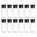 12-pack plastkryddburkar med lock, 100 ml kryddförvaringsbehållare flaskkryddburkar