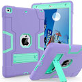 Miniatyrbild 1 av 7: Cantis- case för ipad 9:e generationen/iPad 8:e generationen/iPad 7:e generationen, tunt, kraftigt stötsäkert, robust case med inbyggt Purple+Teal Purple+Teal