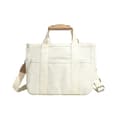Women's Multi-Pocket Tote Bag, Canvas Bag with Handle, Large Capacity Handbag, Reusable Handbag White