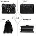 Miniatyrbild 4 av 6: Axelremsväska Dam Läder Handväska Liten Axelremsväska Kedja Crossbody Väska Mode Ormtryckt Kvällsväska med Justerbar Rem