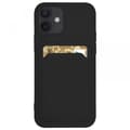 iPhone 12 Cover med kortholder - Sort skridsikker silikone (kompatibel med iPhone 12) [ZHE]