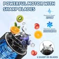 Miniatyrbild 7 av 7: Portable 590ml Container Blender, Cordless Personal Size Blender, Mini Blender with 6 Blades