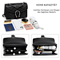 Miniatyrbild 2 av 6: Axelremsväska Dam Läder Handväska Liten Axelremsväska Kedja Crossbody Väska Mode Ormtryckt Kvällsväska med Justerbar Rem
