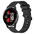 Miniatyrbild 1 av 5: För Garmin Venu 2 Plus 20 mm konkavt randigt Slicone watch Black Black