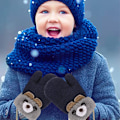Miniatyrbild 3 av 5: Barn Fleece Fodrade Stickade Vantar för Baby Toddler Pojkar Flickor Vinterhandskar Stickade Tjocka Termiska Handskar blå