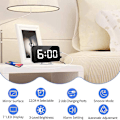 Miniatyrbild 5 av 5: Digital väckarklocka, väckarklockor för sovrum, stor display spegelyta väckarklocka med USB-laddare 12/24H, automatisk dimmerläge, för kontor sovrum