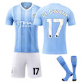 Miniatyrbild 1 av 5: 2324 Manchester City hemma nr 9 Haaland nr 17 De Bruyne fotbollskläder barn och vuxna kostym XS XS