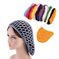 Miniatyrbild 2 av 5: Womens Mesh Hårnät Virkad Cap Enfärgad Snood Sova Nig Red Red