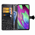 Miniatyrbild 5 av 6: Mandala läder Samsung Galaxy A40 fodral - Svart Svart