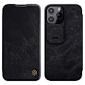 Miniatyrbild 1 av 6: iPhone 13 Pro Max - NILLKIN Qin CamShield Läder Fodral - Svart