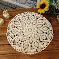 Miniatyrbild 2 av 5: 60 cm bomull handvirkad rund spets ihålig duk cover White 60cm White 60cm