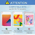 Miniatyrbild 2 av 7: Cantis- case för ipad 9:e generationen/iPad 8:e generationen/iPad 7:e generationen, tunt, kraftigt stötsäkert, robust case med inbyggt Purple+Teal Purple+Teal