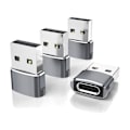 Miniatyrbild 1 av 5: 4-pack USB till USB-C-adapter, Typ-C hona till A hane bil laddare omvandlare för nya iPhone 16 Pro Max Plus 15 14 13, Appl