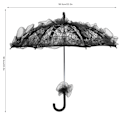 Miniatyrbild 8 av 8: Bröllop Brud Paraply Unik Fällbar Spets Tyg Parasol Paraply Prestanda RekvisitaSvart