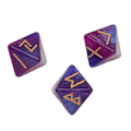Miniatyrbild 1 av 5: 3 st Runstenar Tärningar 8 Sidor Stjärnhimmel Mystisk Levande Färger Astrologi Lärande Prediktion Polyhedral Tärningssats för Vuxna Lila Blå
