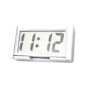 Small Digital Clock Battery Operated - Large Screen Car Clock Dashboard - Stick On Clock, Portable Car Accessories for Car White White