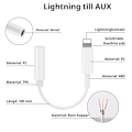 Miniatyrbild 3 av 4: Lightning / USB-C till AUX Adapter 3,5 mm Paket LightningAUXMikrofon10Pack