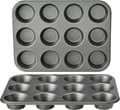 2 non-stick muffinsformar i kolstål