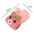 Miniatyrbild 5 av 5: Barn Fleece Fodrade Stickade Vantar för Baby Toddler Pojkar Flickor Vinterhandskar Stickade Tjocka Termiska Handskar blå