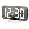 Miniatyrbild 1 av 5: Digital väckarklocka, väckarklockor för sovrum, stor display spegelyta väckarklocka med USB-laddare 12/24H, automatisk dimmerläge, för kontor sovrum
