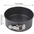 Miniatyrbild 3 av 5: Non-stick Springform Pan, läckagesäker kakform med platt botten, för 1/2 receptportion, rund bakform, läckagesäker, non-stick belagd - Svart