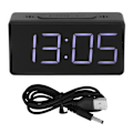 Miniatyrbild 2 av 2: Enkel elektronisk klocka LED väckarklocka med snooze-funktion för studenthem <br>(Svart )