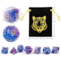 Miniatyrbild 2 av 5: Polyhedral RPG-tärningar 42 st Dungeons and Dragons-spel Tärningssats 6 mönster 6-sidiga tärningar för tärningsspel och rollspel med 6 flanellpåsar-C-C-C-C
