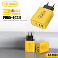 Miniatyrbilde 8 av 10: 65W USB C Lader Hurtiglading EU-plugg PD USB-C Type-C Hurtiglading yelllowB EU-KONTAKT yelllowB EU PLUG