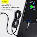 Miniatyrbild 9 av 9: Baseus Cafule USB-C till Lightning datakabel, PD, 20W, 2m, svart