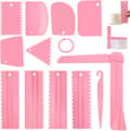 Cake Decorating Set - Cake Scraper Set - Adjustable Cake Scraper - 12 Pieces - Plastic Baking Tools - Cake Edge Smoother - DIY Cake Decoration
