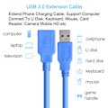 Miniatyrbild 4 av 9: USB 3.0 Typ A hane till hona förlängning datasynkroniseringskabel blueC 150cm