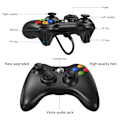 Miniatyrbild 3 av 6: X-Box 360 Controller Wired, Gamepad Controller med kabelansluten USB för Microsoft X-Box 360 & Slim Console och PC Windows XP/7/8/10, med