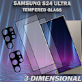 Miniatyrbild 4 av 5: 2-Pack SAMSUNG S24 ULTRA Skärmskydd & 2-Pack linsskydd - Härdat Glas 9H - Super kvalitet 3D