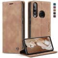 CASEME 013-serien Auto-absorberende Læderpung-etui til Huawei P30 Lite New Edition/P30 Lite/nova 4e Brun Brown Brown