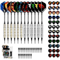 Miniatyrbild 1 av 5: Plastspets Dart, 18g Soft Tip Dart Set För Elektronisk Darttavla, 12 Darts Med 36 Flights Och 100 Tips, 20 Gummiringar