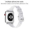Miniatyrbild 5 av 5: Läderband kompatibelt med Apple Watch, läderklocka tunt armband för iWatch Series 5/4/3/2/1 38-40mm svart