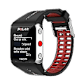 Miniatyrbild 1 av 5: Kompatibel Polar V800 GPS Smartwatch Tvåfärgad Stålspänne Black-Red